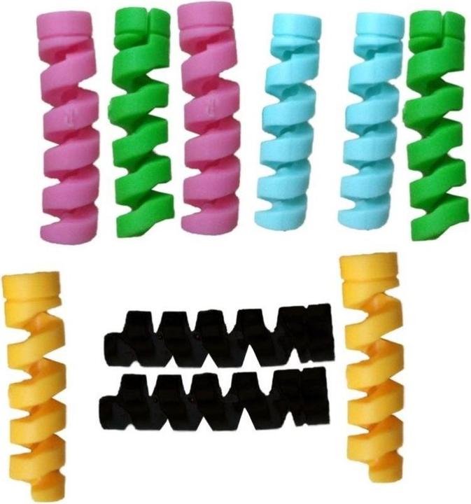 Produktbild Deltalabs Silikon Kabel Spirale Flexibler Kabel Bruchschutz Knickschutz Halter Kabelschoner (4er Set) (Kabelspiralschlauch, 4 cm)