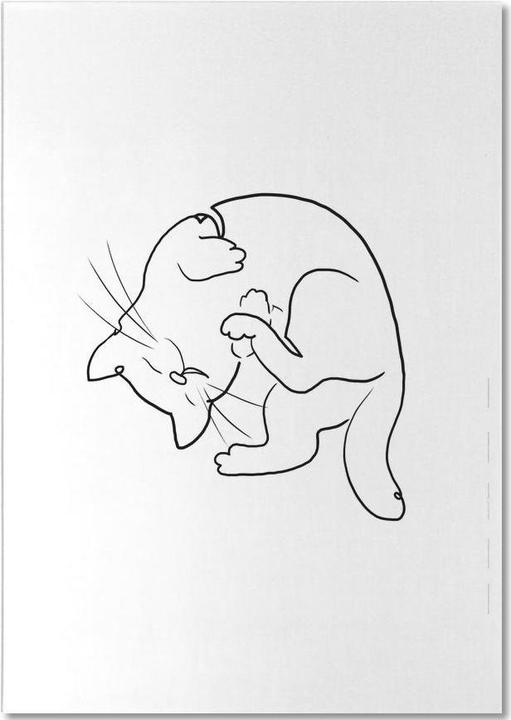 Actual product image Juniqe Oneline Cat - Cats (A5, Plain)