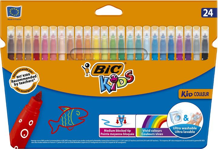 Actual product image Bic Kids Fibre-tip pens Kid Couleur (Multicoloured, 24 x)