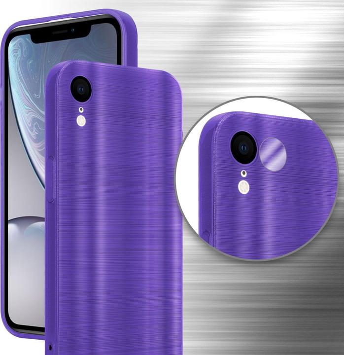 Immagine prodotto Cadorabo Custodia per Apple iPhone XR in TPU spazzolato con protezione per fotocamera stile LM160 (Apple iPhone XR)