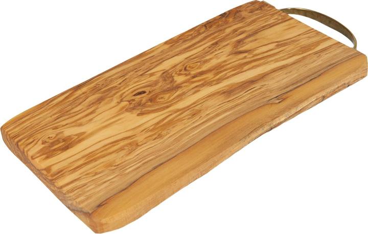 Immagine prodotto Natura Punto Tavola rettangolare in legno d'ulivo 100% con manico in ottone, 30x16x2,4 cm