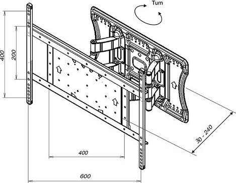Image du produit Multibrackets Support mural 40" - 100", métal, noir, inclinable 7 (Mur, 100", 100 kg)