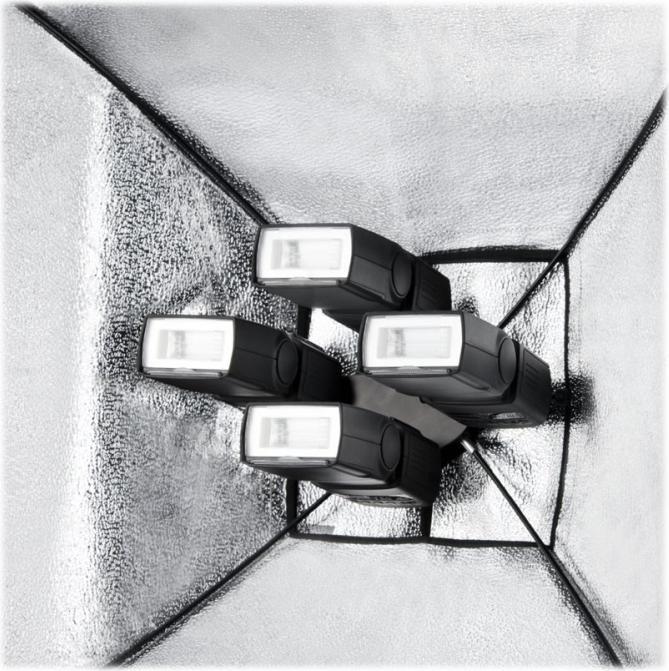 Image du produit Walimex 4f. Support de flash avec boîte à lumière 60x60cm (Boîte à lumière, 60 cm)