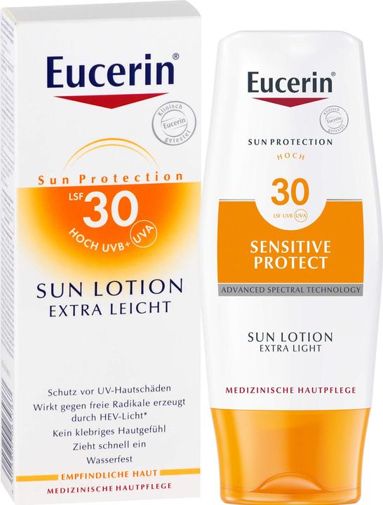 Actual product image Eucerin SUN Sensitive Protect (Sun lotion, SPF 30, 150 ml, 196 g)