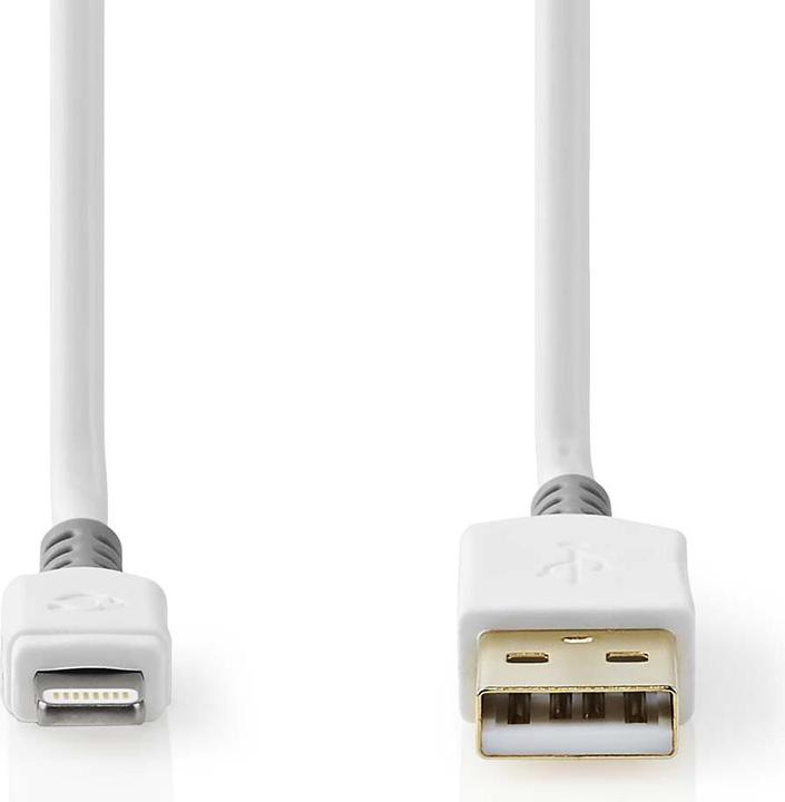 Immagine prodotto Nedis Cavo Lightning | USB 2.0 | Apple Lightning 8-Pin | Connettore USB-A | 480 Mbps | Placcato oro | 3.0 (3 m, USB 2.0)