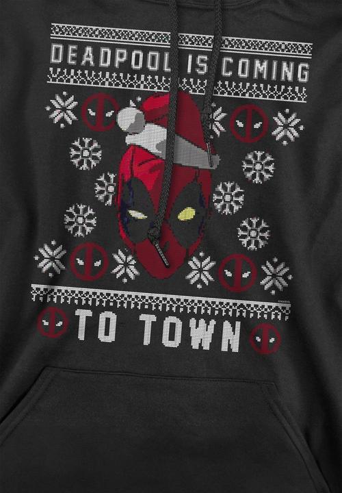 Actual product image Deadpool Mens Coming To Town Hoodie (L)