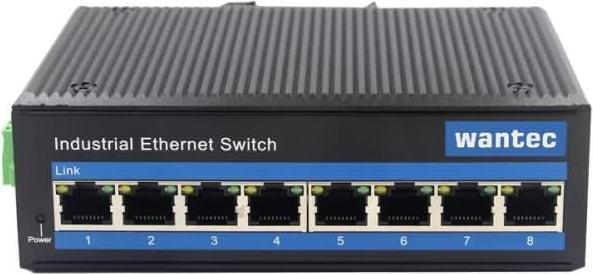 Immagine prodotto Wantec Switch industriale PoE Ethernet per guida DIN 8 porte (8 Porti)