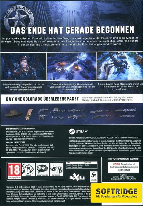 Image du produit Deep Silver Wasteland 3 - Edition du premier jour (PC, DE)