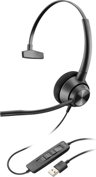 Poly HP Micro-casque EncorePro 310 USB-A mono, Appels/Musique, 55 g, Casque, Noir (Cable, USB-C)