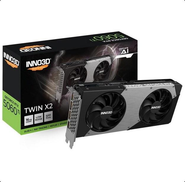Immagine prodotto Inno3D GeForce RTX 5060 Ti Twin X2 - 16GB GDDR7 RAM - Grafikkort (16 GB)