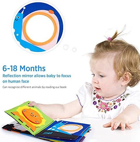 Produktbild Activity Board Baby-Stoffbücher Hochkontrastreiche Schwarz-Weiss-Bücher Knisterbuch zum Anfassen und Fühlen Frühe