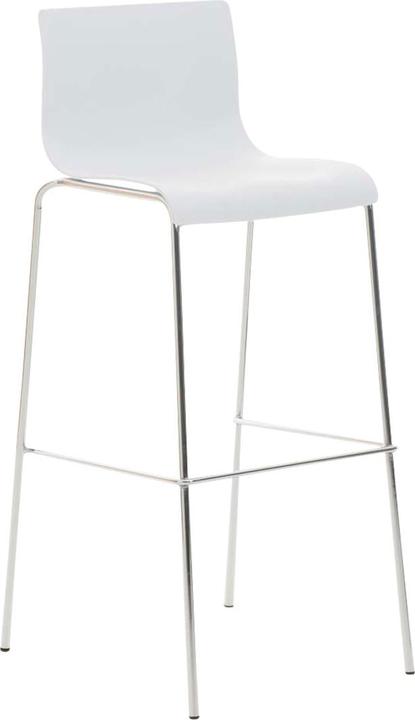 Image du produit CLP Tabouret de bar Hoover chromé 4 pieds, blanc