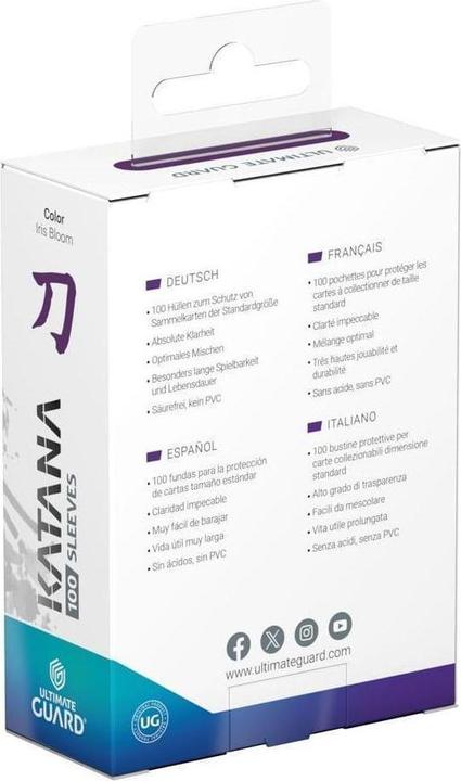 Immagine prodotto Ultimate Guard 100 pochettes Katana Sleeves taille standard Iris Bloom