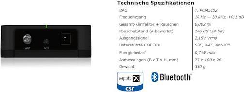 Produktbild Arcam rBlink, audiophiler Bluetooth Music Converter, APT-X (Empfänger)