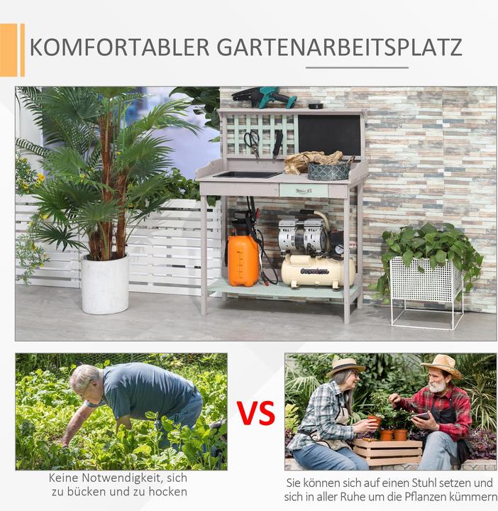 Actual product image Homcom Planting table with drawer and tray