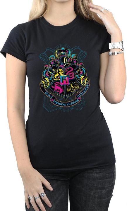 Image du produit T-shirt en coton à écusson de Poudlard Femmes/Ladies (XL)