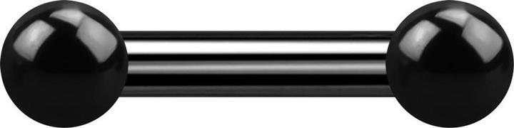 Produktbild Star Piercing Barbell Innengewinde schwarz mit zwei Kugeln (ohne Messing, Chirurgenstahl 316L)