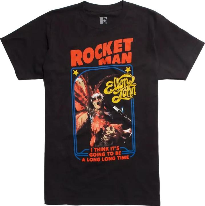 Elton John Adult Rocket Man Feathersuit TShirt aus Baumwolle
