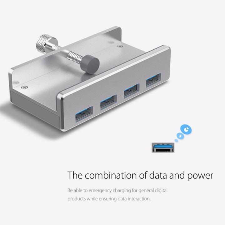 Actual product image Allnet USB 3.0 4 Port Clip Hub (USB-C, 4 Ports)
