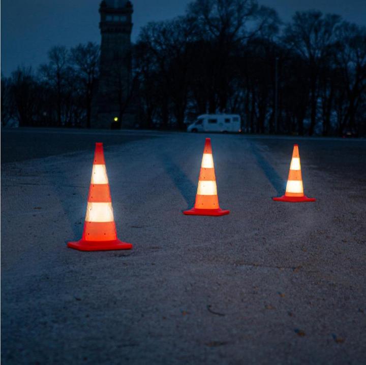 Image du produit Dönges Cône de signalisation pliable, hauteur 500 mm, version Pro, partiellement réfléchissant