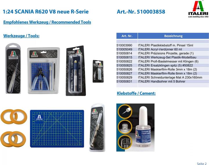 Actual product image Italeri Scania R620 V8 Topline