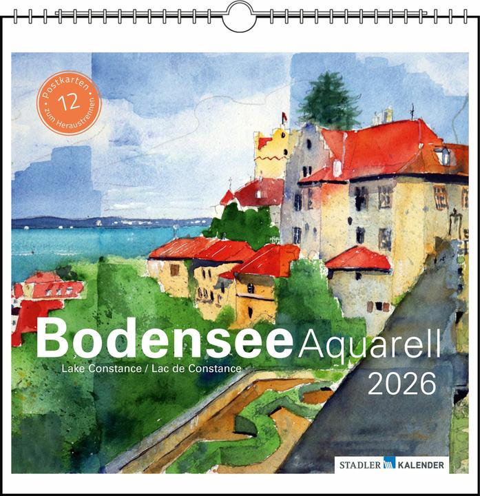 Produktbild Bodensee Aquarell 2026 (17 x 17 cm, Harter Einband, Deutsch)