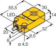 Immagine prodotto Turck Sensore rettang precablato Uprox,14x30mm (Interruttore)