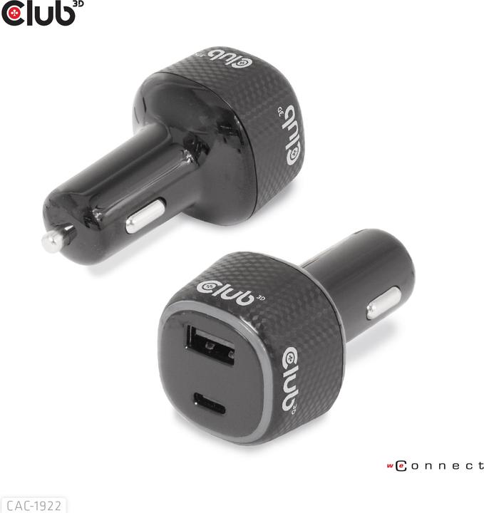 Club 3D Club3D USB Car Charger 1xUSB C, 1xUSB A, 63W, 12/24V retail