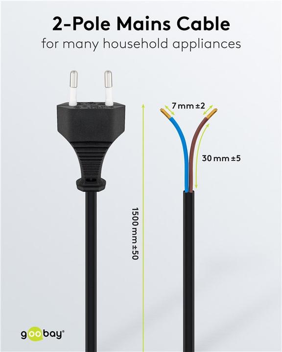 Actual product image Goobay Euro cable for assembly (1.50 m)