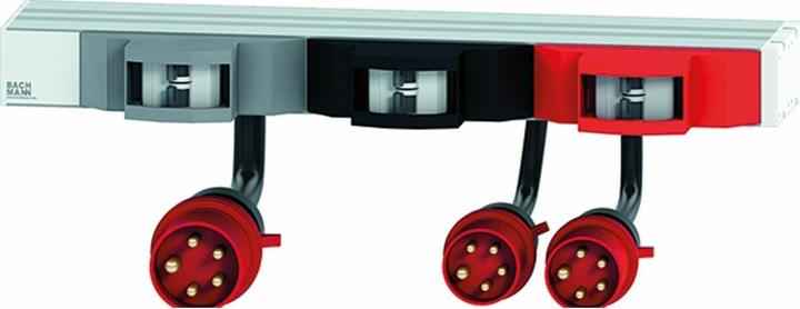 Image du produit Bachmann 48,26cm 19 pouces 1U FuseBox 6xLS C16A 2m H05VV-F 5G4mmy Prise CEE 32A rouge