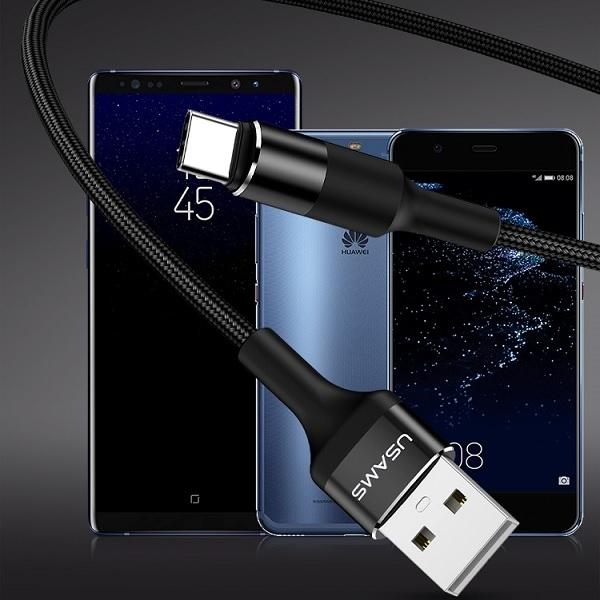 Immagine prodotto Usams US-SJ221 U5 Cavo intrecciato USB a spina rotonda per dati e caricatore da 2A 1,2 m Juodas (1.20 m, USB 2.0)