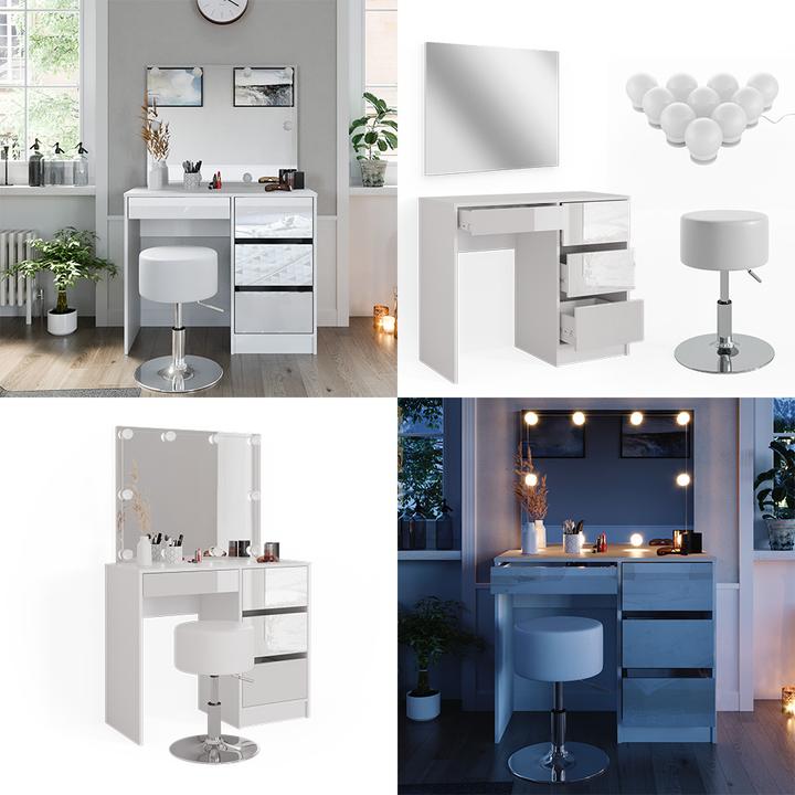 Actual product image Vicco Sherry with stool and lighting (90 x 40 x 75 cm)