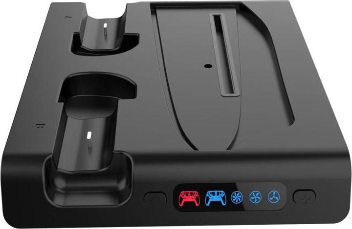 Immagine prodotto - iPega P5S006 Supporto di ricarica RGB multifunzionale con raffreddamento per PS5 Slim Nero (PS5)