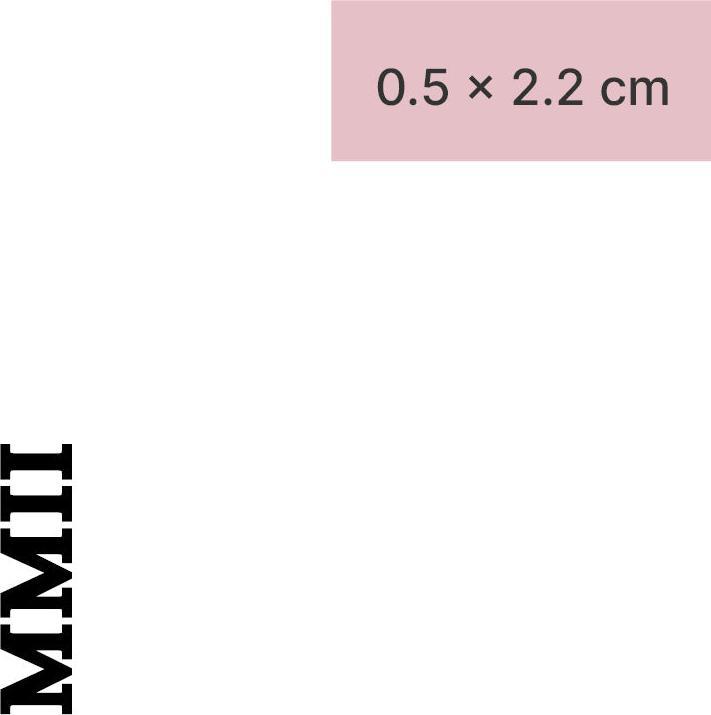 Actual product image minink Temporary tattoo - Roman numeral MMII (2002)