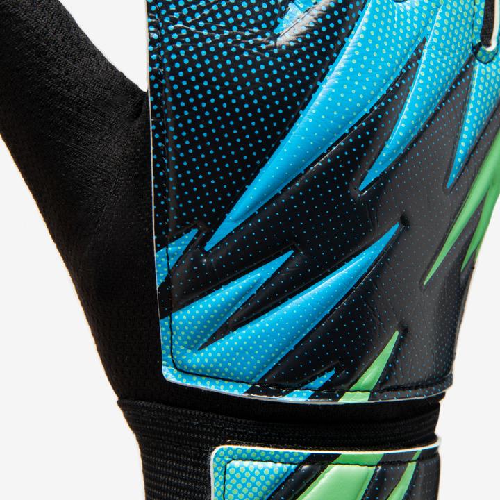 Actual product image Kipsta Kids' resistant gloves First Blue/green (6)