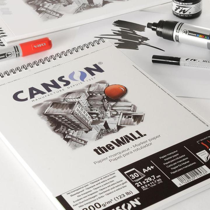 Image du produit Canson Bloc de papier à dessin en spirale "The WALL", A3, 200 g/qm (A3+)