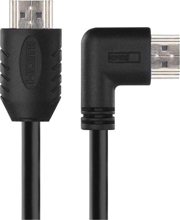 Actual product image Emos High Speed HDMI cable 2.0 A male - A male 90° 1.5m (1.50 m, HDMI)