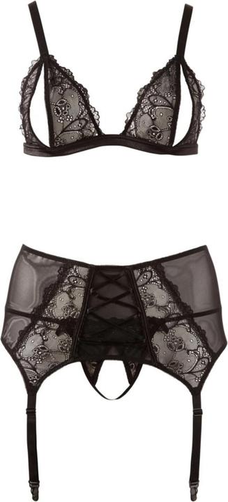 Image du produit Cottelli Collection Ensemble jarretelles en dentelle ouvert (4XL)