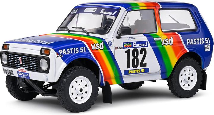 Actual product image Solido 1:18 Lada Niva Paris-Dakar #182 white