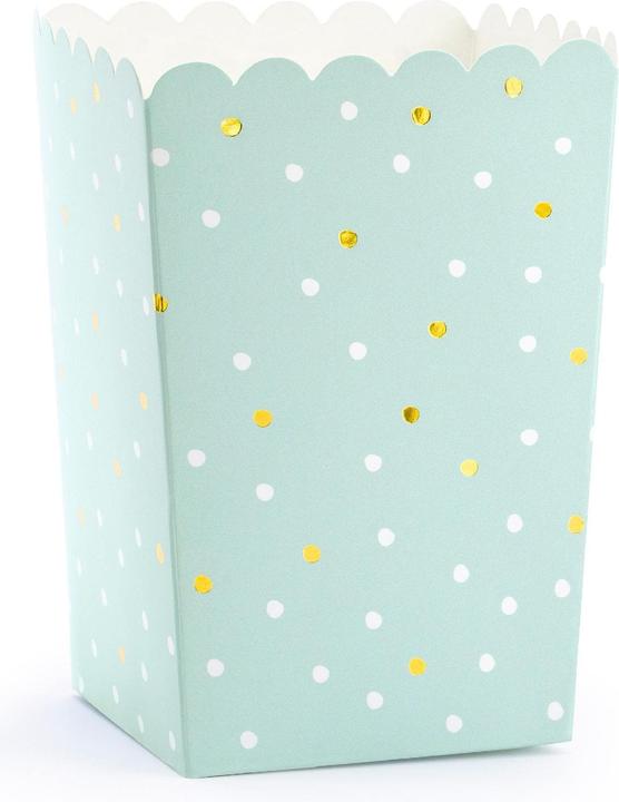 Produktbild Partydeco Popcornschachtel - Mint mit Punkten (6 Stück) (6 x)