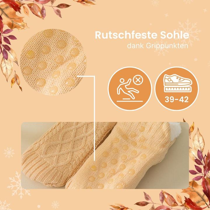 Produktbild Hermex Hausschuhe Gr. 39-42 Wintersocken Kuschelsocken Fuzzy-Socken Pantoffeln (39, 40, 41, 42)