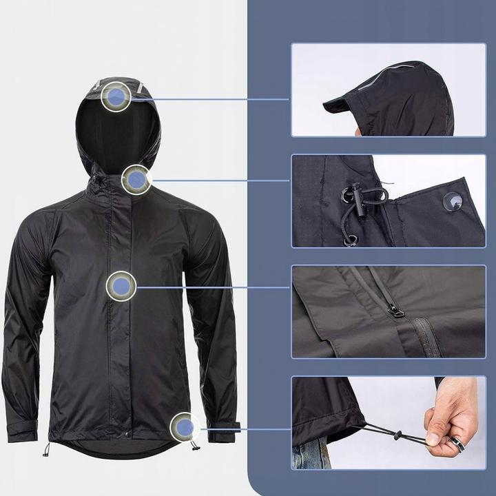 Produktbild Rockbros YPY013BK2XL Rain Jacket Breathable Windproof XXL - Black (XXL)