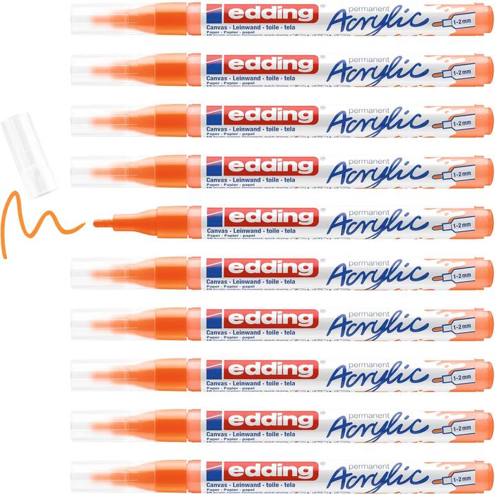 Actual product image Edding Acrylic marker 5300 Fine, neon orange (Neon orange, 2 mm, 1 x)
