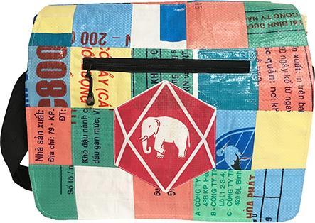 Image du produit Bekos Upcycling - Sac à bandoulière XL en sacs recyclés Patchwork Elephant