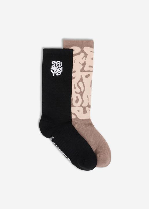 Decathlon Socken Mid 2er-Pack - schwarz/braun (35, 38)