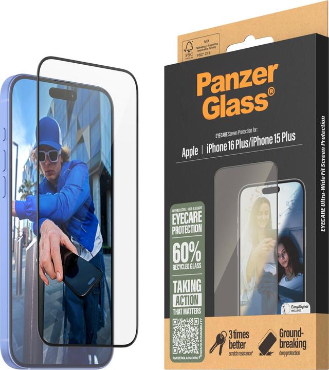 Produktbild PanzerGlass Eyecare Screen Protection (1 Stück, Apple iPhone 15 Plus, Apple iPhone 16 Plus)