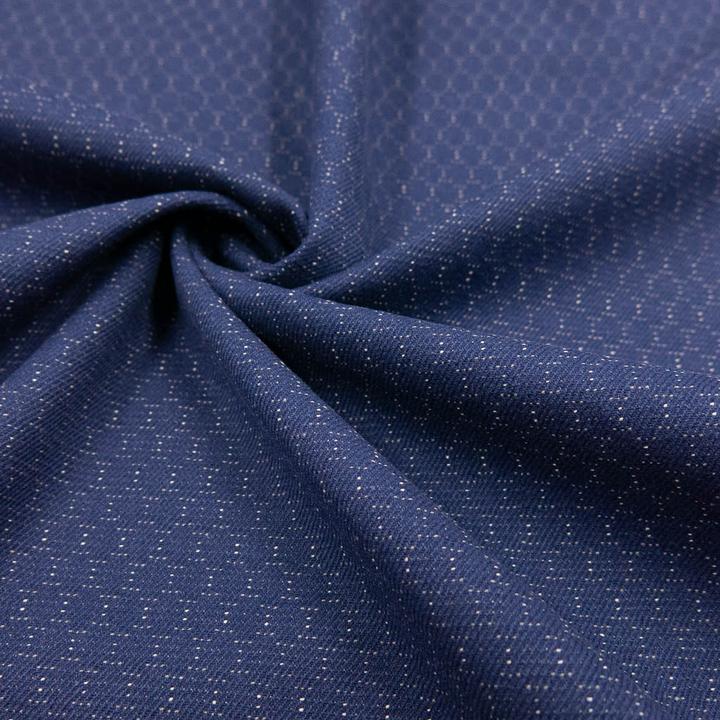Immagine prodotto Stoffrestposten Tessuto di moda - Cerchi sottili blu navy - Quantità minima di vendita: 1 metro