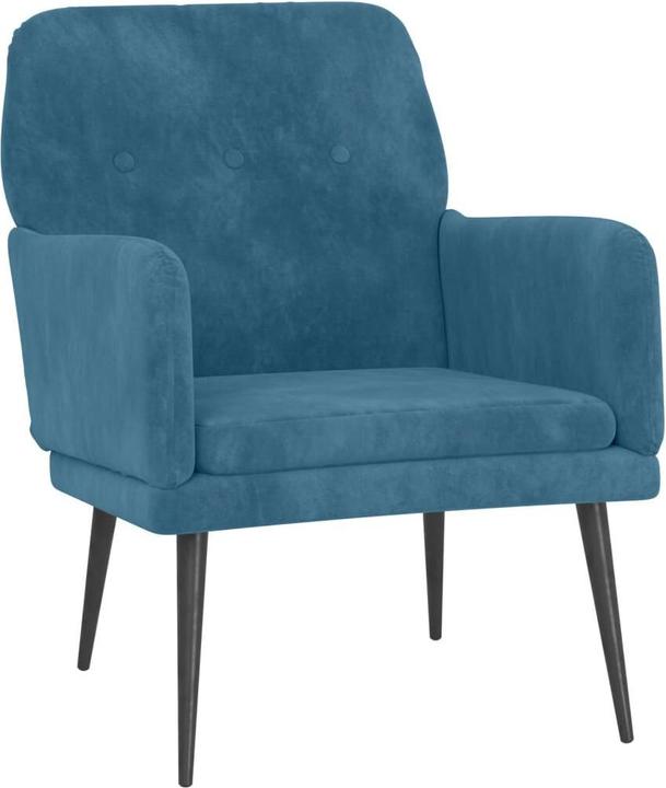 Image du produit VidaXL Sessel Blau 62x79x79 cm Samt,Farbe: Blau,Material: Samt (100