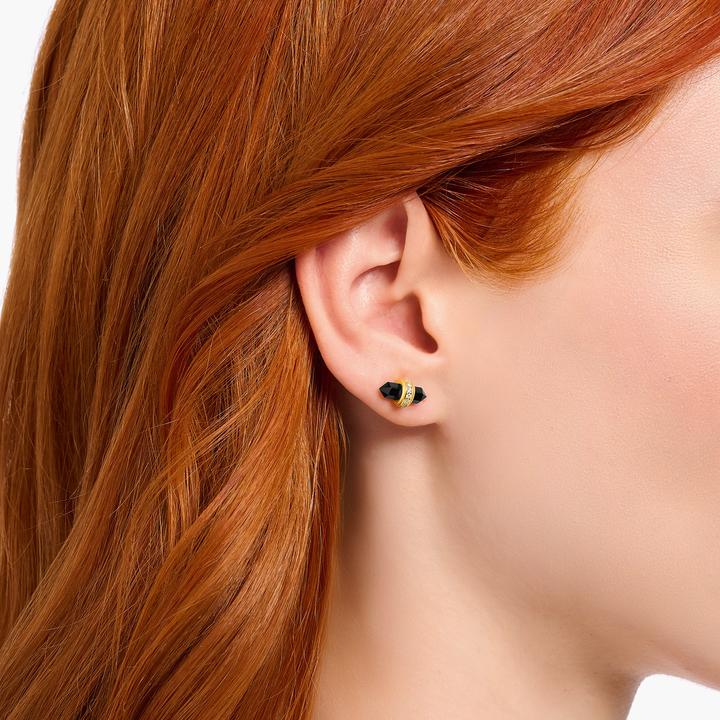 Image du produit Thomas Sabo Boucles d'oreilles avec cristal Onyx noir Argent (Or jaune 750 plaqué or, Argent sterling 925)