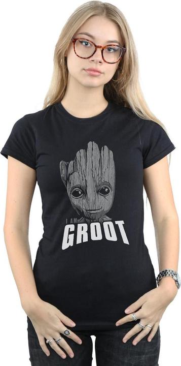 Actual product image Womens/Ladies Guardians Of The Galaxy Groot Face Cotton T-Shirt (M)